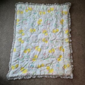 Wamsutta Vintage Barclay-Freitag Quilted Baby Comforter Ducks Crib Blanket